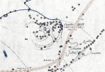 The area around Cainhoe Castle in 1883